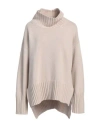 Alpha Studio Woman Turtleneck Beige Size 10 Wool, Viscose, Polyamide, Cashmere In Brown