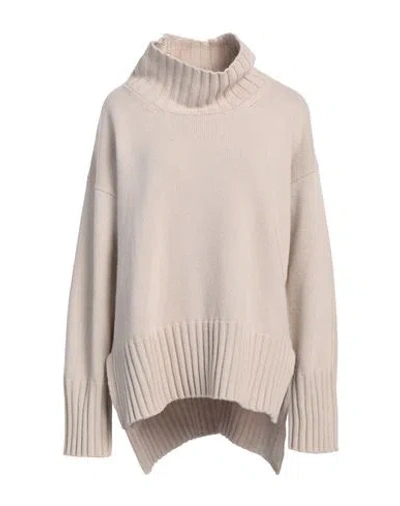 Alpha Studio Woman Turtleneck Beige Size 10 Wool, Viscose, Polyamide, Cashmere In Brown