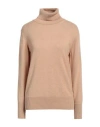 Alpha Studio Woman Turtleneck Beige Size 8 Wool, Cashmere
