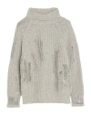 Alpha Studio Woman Turtleneck Beige Size 12 Wool, Recycled Polyamide, Alpaca Wool In Neutral