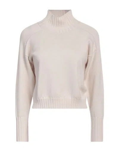 Alpha Studio Woman Turtleneck Beige Size 10 Merino Wool