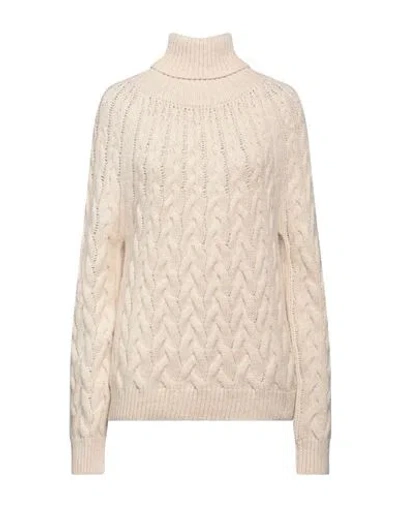 Alpha Studio Woman Turtleneck Beige Size 8 Acrylic, Alpaca Wool, Wool In Beige
