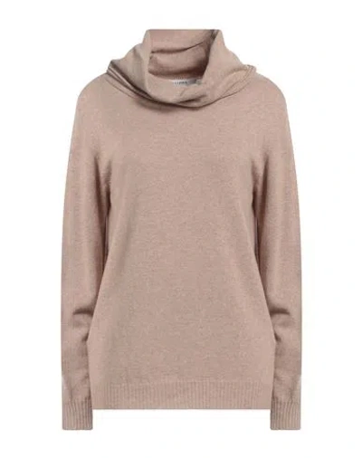 Alpha Studio Woman Turtleneck Beige Size 8 Recycled Wool, Ecovero Viscose, Polyamide, Recycled Cashm In Beige
