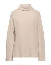 Alpha Studio Woman Turtleneck Beige Size 8 Recycled Wool, Viscose, Polyamide, Cashmere In Beige