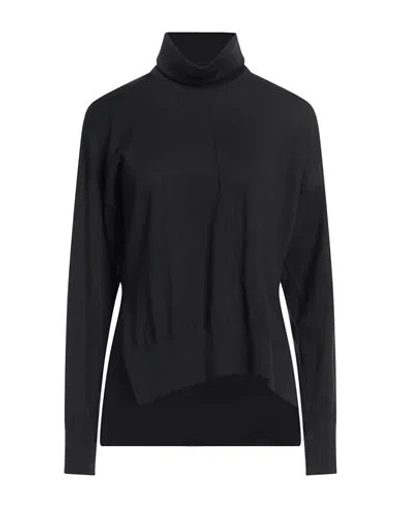 Alpha Studio Woman Turtleneck Black Size 10 Merino Wool