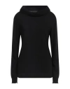 ALPHA STUDIO ALPHA STUDIO WOMAN TURTLENECK BLACK SIZE 10 RECYCLED WOOL, ECOVERO VISCOSE, POLYAMIDE, RECYCLED CASH