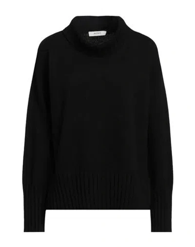 Alpha Studio Woman Turtleneck Black Size 10 Wool, Viscose, Polyamide, Cashmere