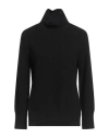 Alpha Studio Woman Turtleneck Black Size 10 Wool, Viscose, Polyamide, Cashmere