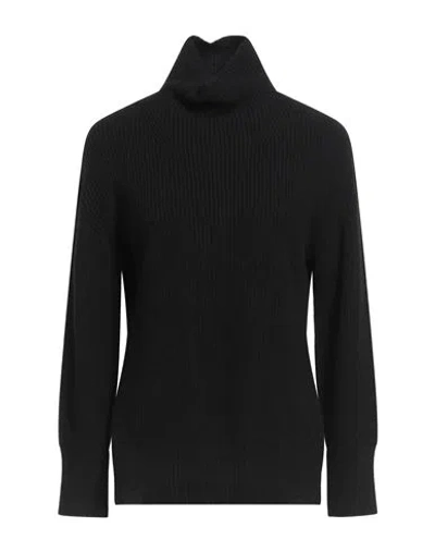 Alpha Studio Woman Turtleneck Black Size 10 Wool, Viscose, Polyamide, Cashmere