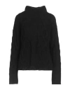 Alpha Studio Woman Turtleneck Black Size 10 Wool, Viscose, Polyamide, Cashmere