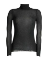 Alpha Studio Woman Turtleneck Black Size 12 Viscose, Polyamide, Cashmere, Elastane