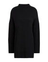 Alpha Studio Woman Turtleneck Black Size 10 Alpaca Wool, Polyamide, Wool, Recycled Cashmere In Black