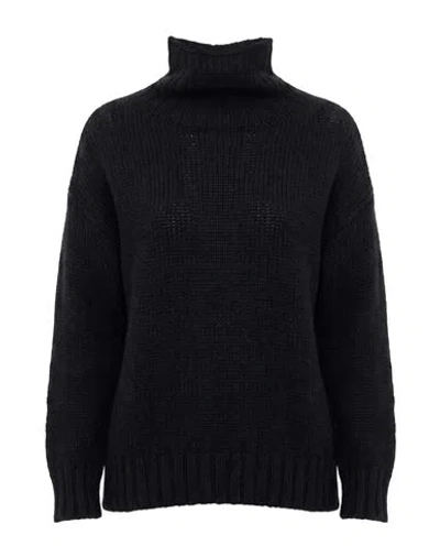 Alpha Studio Woman Turtleneck Black Size 4 Wool, Polyamide, Metal Fiber