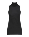 Alpha Studio Woman Turtleneck Black Size 6 Merino Wool, Tencel