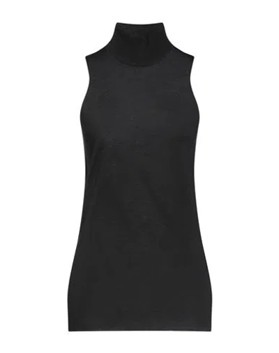 Alpha Studio Woman Turtleneck Black Size 6 Merino Wool, Tencel