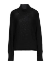Alpha Studio Woman Turtleneck Black Size 6 Merino Wool, Tencel