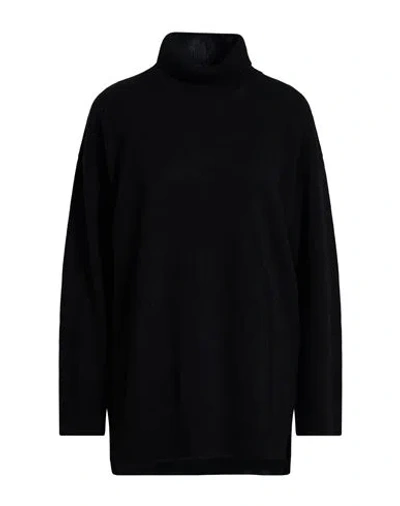 Alpha Studio Woman Turtleneck Black Size 6 Recycled Wool, Viscose, Polyamide, Recycled Cashmere