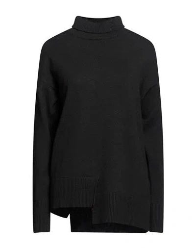 Alpha Studio Woman Turtleneck Black Size 6 Wool, Viscose, Polyamide, Cashmere