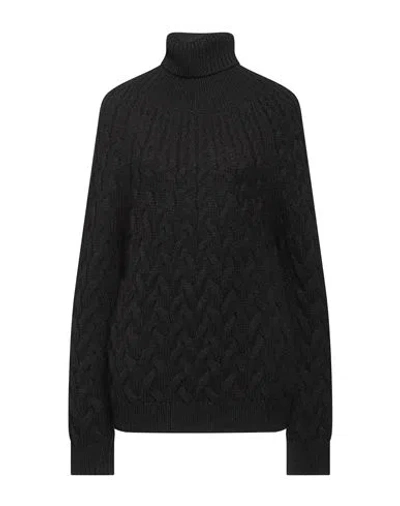 Alpha Studio Woman Turtleneck Black Size 8 Acrylic, Alpaca Wool, Wool In Black