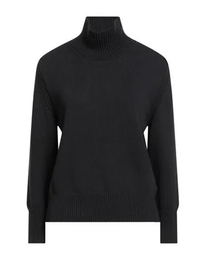 Alpha Studio Woman Turtleneck Black Size 8 Cotton, Polyamide