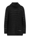 Alpha Studio Woman Turtleneck Black Size 8 Wool, Recycled Polyamide