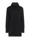 Alpha Studio Woman Turtleneck Black Size 8 Wool, Tencel