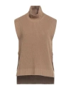 Alpha Studio Woman Turtleneck Brown Size 10 Merino Wool In Brown