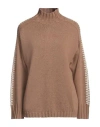 Alpha Studio Woman Turtleneck Camel Size 8 Recycled Wool, Viscose, Polyamide, Recycled Cashmere In Beige