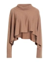 Alpha Studio Woman Turtleneck Camel Size Onesize Recycled Wool, Viscose, Recycled Polyamide, Recycle