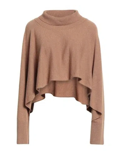 Alpha Studio Woman Turtleneck Camel Size Onesize Recycled Wool, Viscose, Recycled Polyamide, Recycle