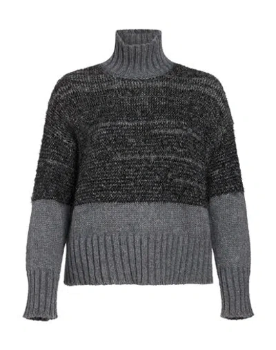 Alpha Studio Woman Turtleneck Charcoal Size 4 Polyamide, Acrylic, Wool, Viscose In Gray