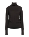 Alpha Studio Woman Turtleneck Chocolate Brown Size 10 Wool