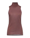 Alpha Studio Woman Turtleneck Chocolate Brown Size 6 Merino Wool, Tencel