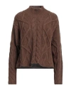 Alpha Studio Woman Turtleneck Chocolate Brown Size 12 Wool, Alpaca Wool, Polyamide