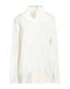 Alpha Studio Woman Turtleneck Cream Size 10 Recycled Wool, Ecovero Viscose, Recycled Polyamide, Recy In White