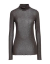 Alpha Studio Woman Turtleneck Dark Brown Size 10 Viscose, Polyamide, Cashmere, Elastane In Brown
