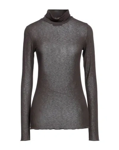 Alpha Studio Woman Turtleneck Dark Brown Size 10 Viscose, Polyamide, Cashmere, Elastane