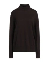 Alpha Studio Woman Turtleneck Dark Brown Size 12 Wool