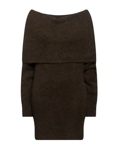 Alpha Studio Woman Turtleneck Dark Brown Size 2 Alpaca Wool, Recycled Polyamide, Polyamide