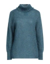 Alpha Studio Woman Turtleneck Deep Teal Size 4 Wool, Polyamide In Green