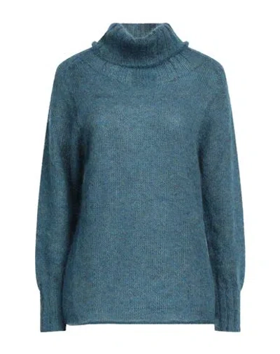 Alpha Studio Woman Turtleneck Deep Teal Size 4 Wool, Polyamide In Green