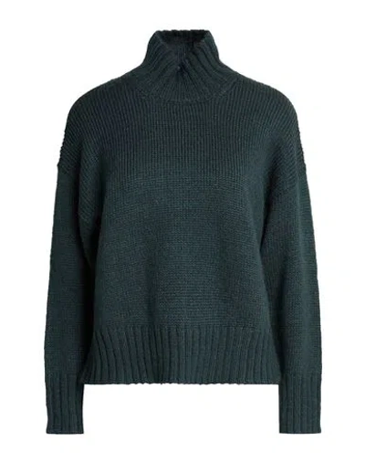 Alpha Studio Woman Turtleneck Deep Teal Size 4 Acrylic, Polyamide, Mohair Wool In Black