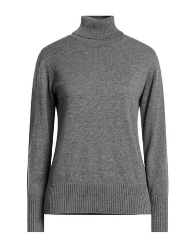 Alpha Studio Woman Turtleneck Grey Size 10 Cashmere In Gray