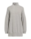 Alpha Studio Woman Turtleneck Grey Size 12 Alpaca Wool, Polyamide, Cotton, Modal, Elastane In Gray