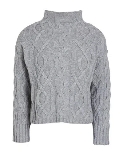 Alpha Studio Woman Turtleneck Grey Size 2 Wool, Viscose, Polyamide, Cashmere In Gray