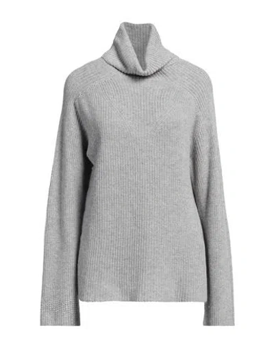 Alpha Studio Woman Turtleneck Grey Size 8 Recycled Wool, Viscose, Polyamide, Cashmere In Grey
