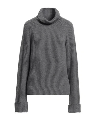 Alpha Studio Woman Turtleneck Grey Size 8 Wool, Cashmere In Grey