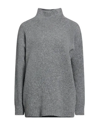 Alpha Studio Woman Turtleneck Grey Size 8 Wool, Polyamide, Cashmere, Elastane In Gray