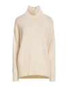 Alpha Studio Woman Turtleneck Ivory Size 10 Cashmere In Metallic