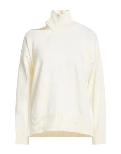 Alpha Studio Woman Turtleneck Ivory Size 10 Geelong Wool In White